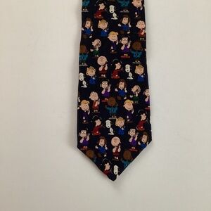 Peanuts Snoopy Charlie Brown 100% Silk Tie My People Will Call Your People